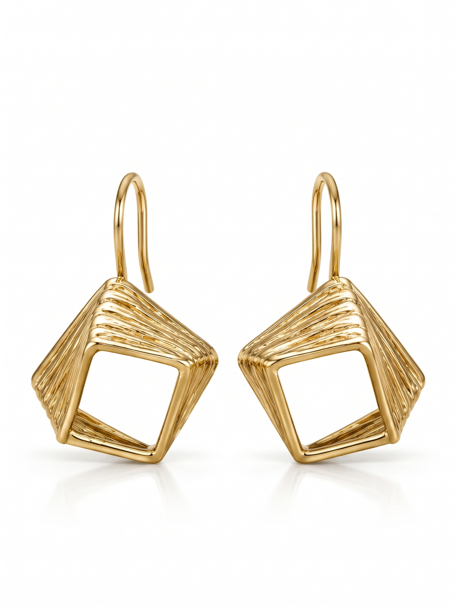 Square Hoops in 18K Gold Vermeil